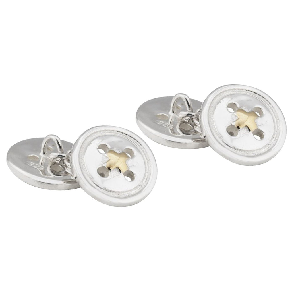 Star Cufflinks, Silver and Gold Round Cufflinks, Keum Boo selling Cuff Links, Gift for Dad, Fathers Day