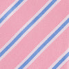 Pink Woven Silk Tie with Blue and White Stripes