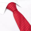 Red & White Classic Floral Spot Silk Tie