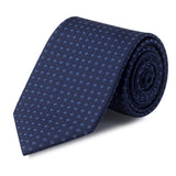 Navy & Light Blue Classic Floral Spot Silk Tie