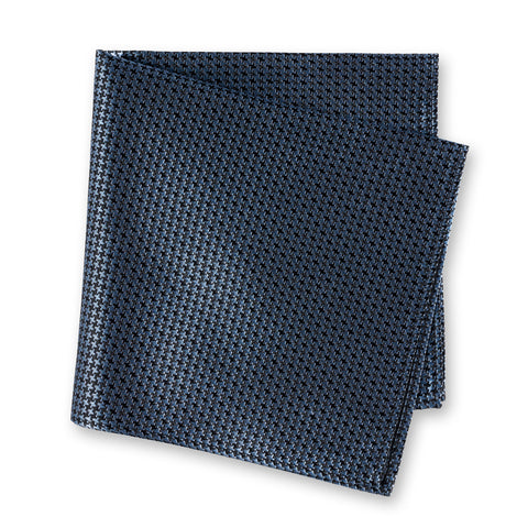 Grey & Black Dogtooth Silk Handkerchief