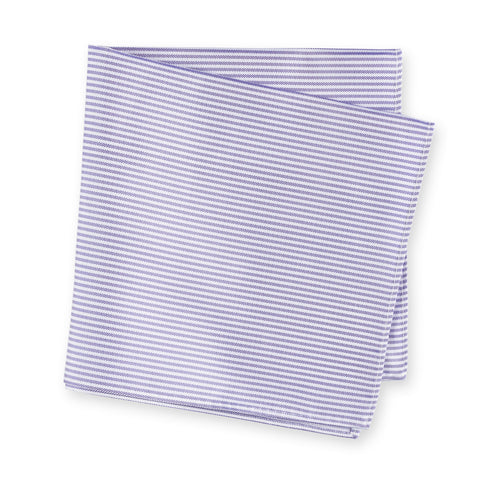 Pastel Lilac & White Thin Stripe Silk Handkerchief