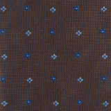 Brown & Blue Flower Spot Silk Tie