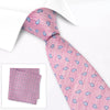 Pink Micro Paisley Woven Silk Tie & Handkerchief Set