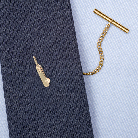 Gold 9ct Cricket Bat & Ball Tie Tack