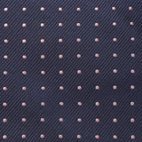 Navy & Pink Micro Spot Silk Tie