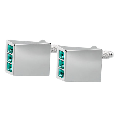 Green Crystal Wedge Cufflinks