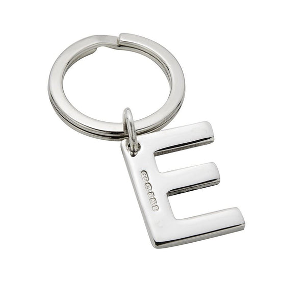 Engraved Sterling Silver Initial C Keyring outlet