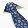 Navy Paisley Tear Drop Silk Tie