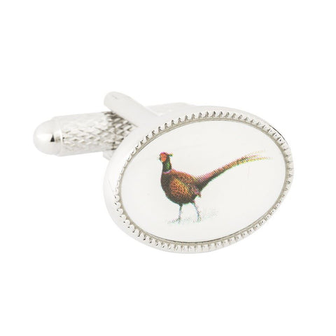 Pheasant sale cufflinks silver