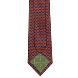 Navy & Orange Lattice Silk Tie