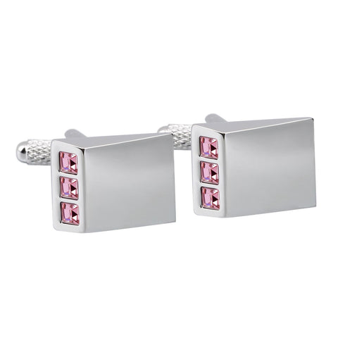 Pink Crystal Wedge Cufflinks