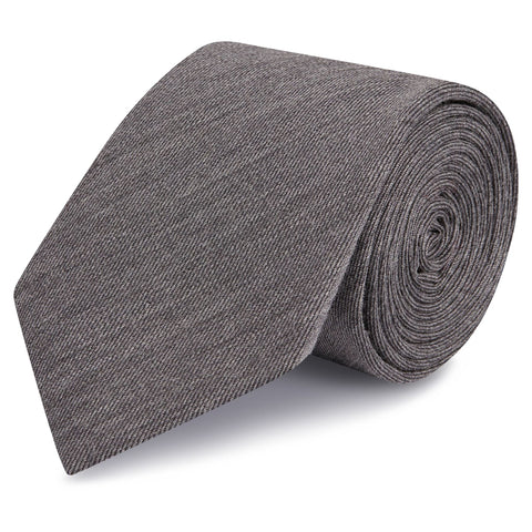 Plain Grey Wool Mix Tie